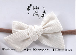 Small Bow Head Band - Off White