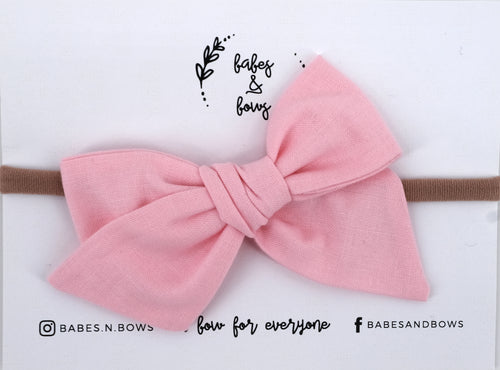 Small Bow Head Band - Pink