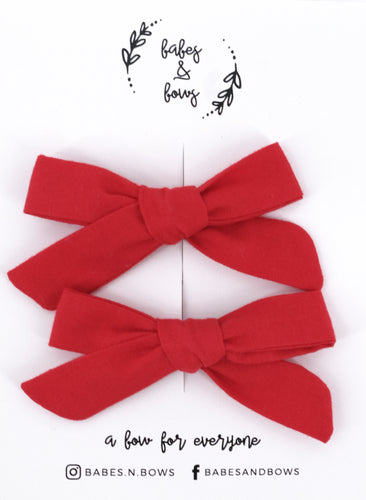 Baby Bows (Clips) - Red