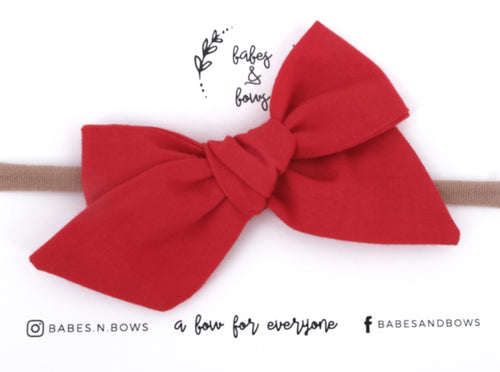 Small Bow Head Band - Red